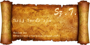 Szij Terézia névjegykártya